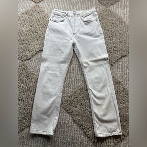 Agolde Women's Riley Straight Leg White Jeans